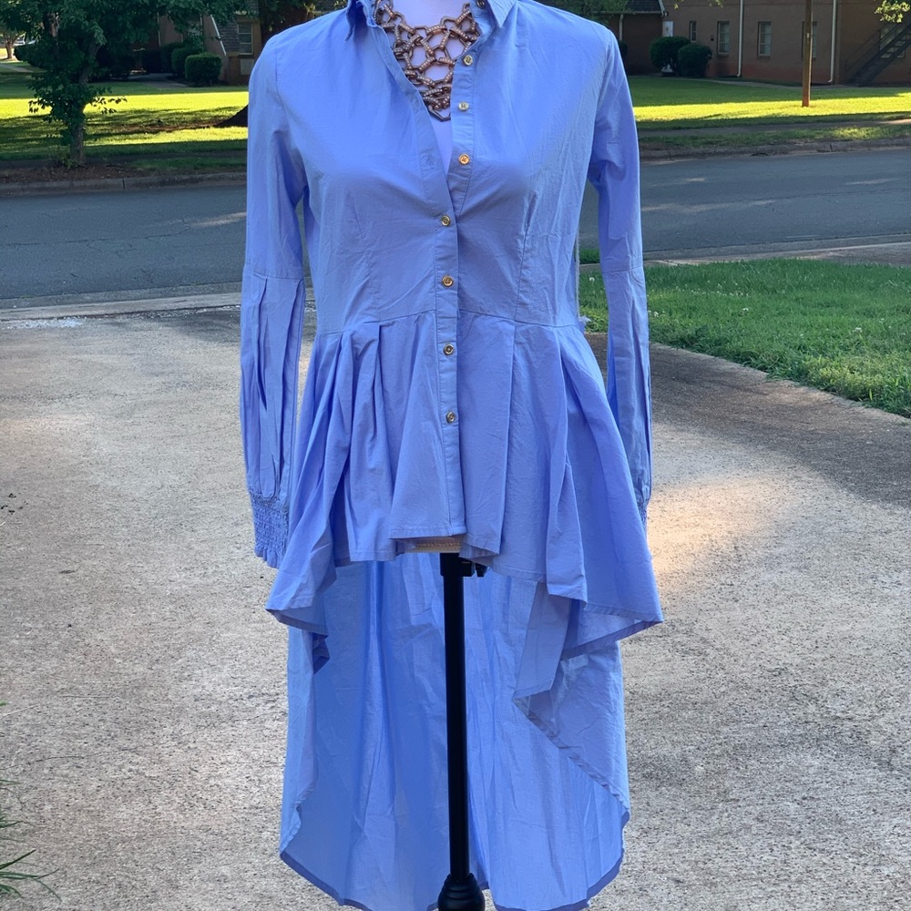 Light Blue High n Low Blouse.